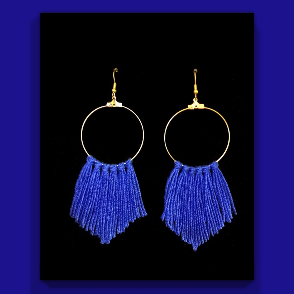 Cobalt Blue & Gold Earrings